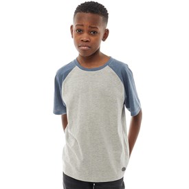 Fluid Jongens Raglan T Shirt Gemeleerd Grijs fluid kopen in de aanbieding