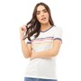 Fluid Womens Ringer T-Shirt With Chest Print White/Navy