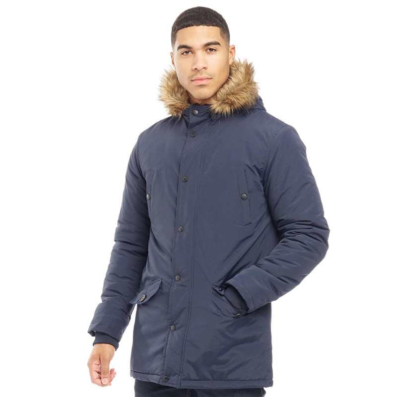 Mens navy hot sale parka coats