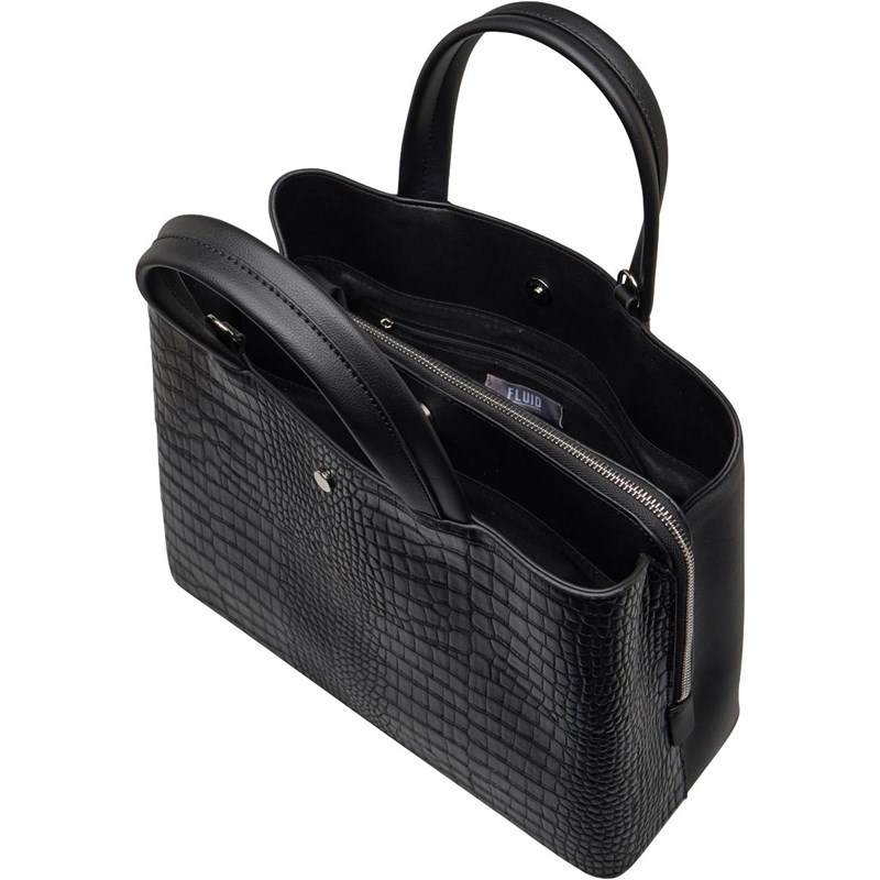 Download Buy Fluid Womens Mock Croc Tote Bag Black Croc