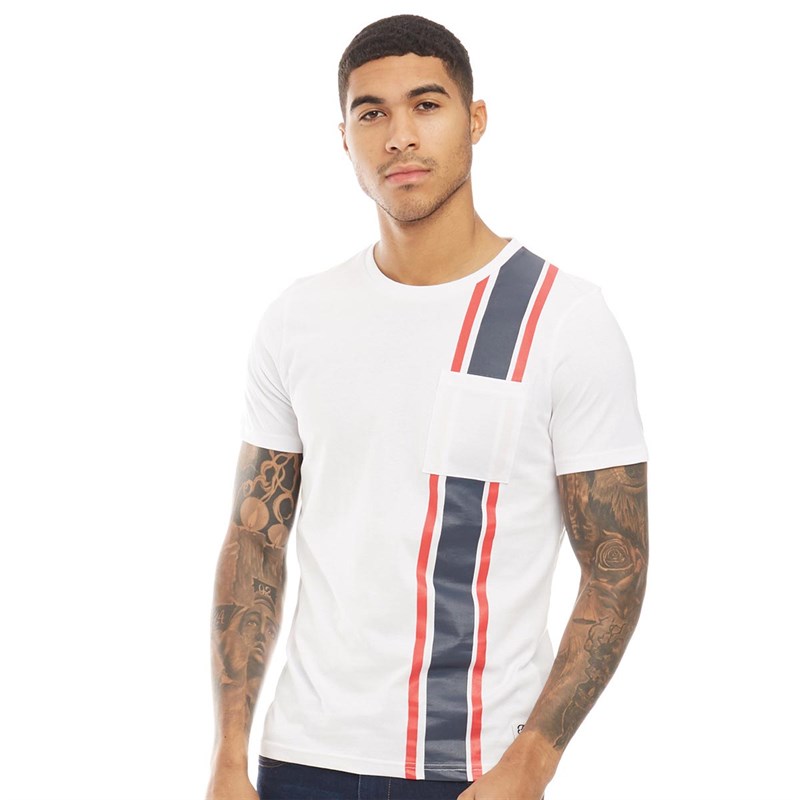 Buy Fluid Mens Vertical Stripe TShirt White