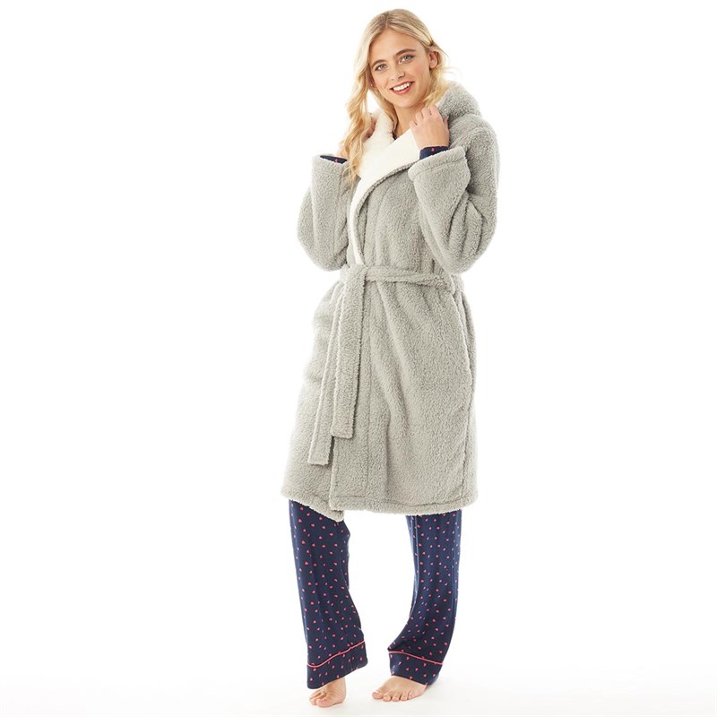 bademantel damen hellgrau