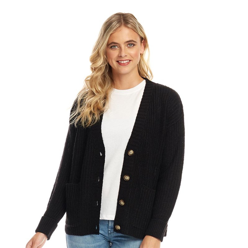 Buy Fluid Womens Short Cardigan Black