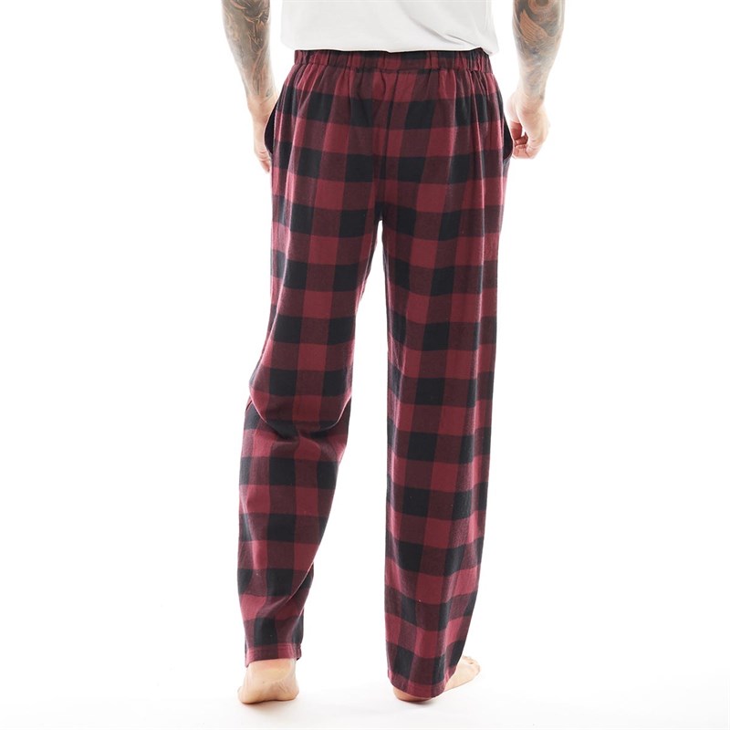Buy Fluid Mens Woven Check Pants Burgundy/Black Check