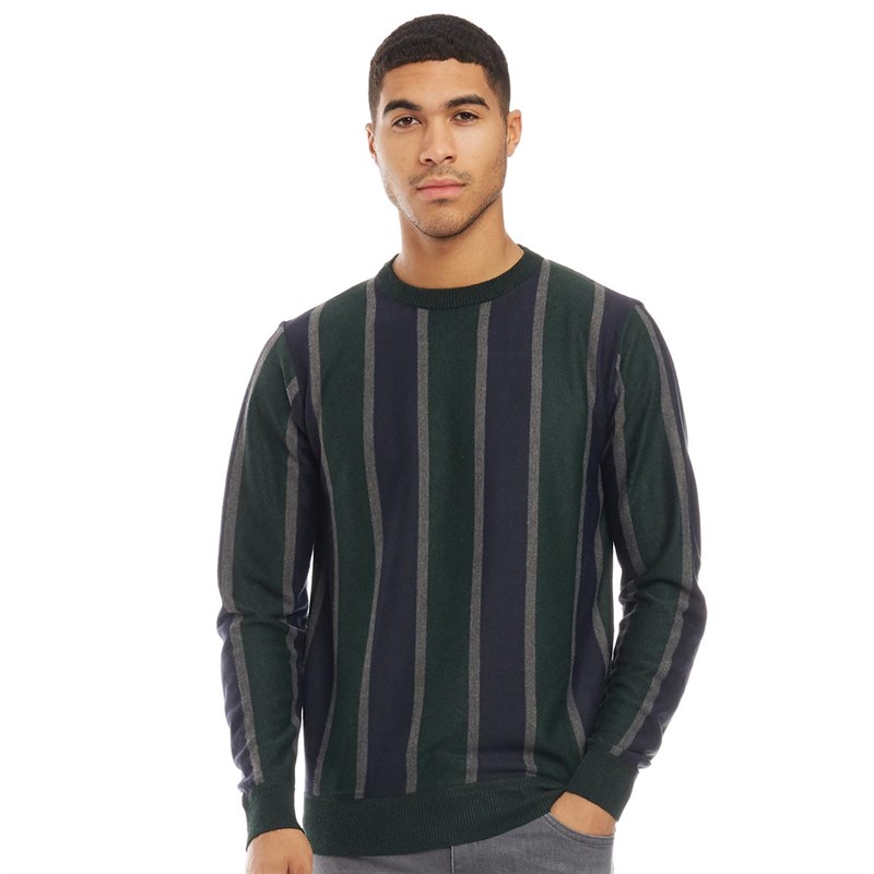 men's green crew neck jumper