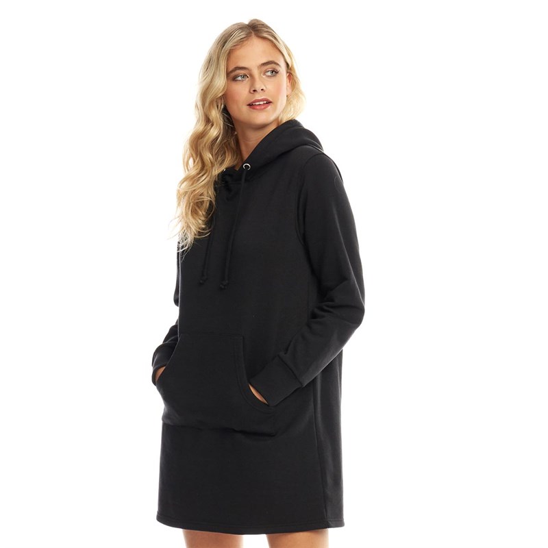 Buy Fluid Womens Hoodie Dress Black