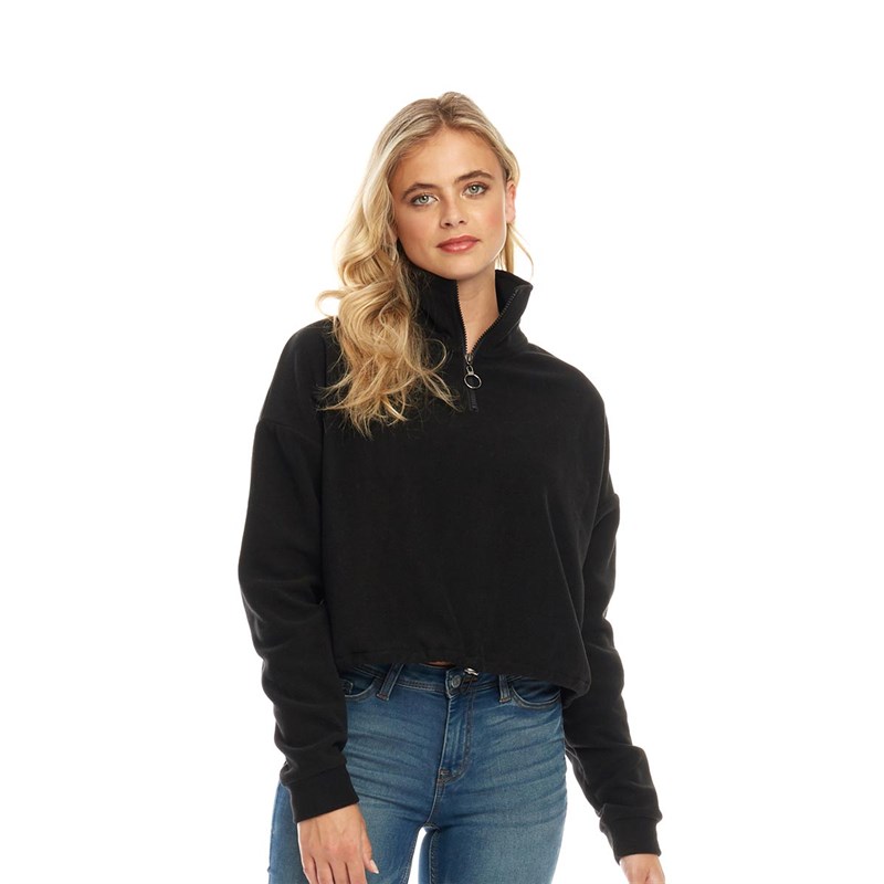 Buy Fluid Womens 1/4 Zip Micro Fleece Black