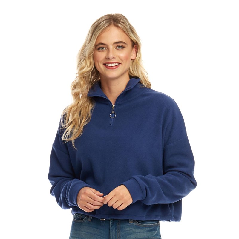 Buy Fluid Womens 1/4 Zip Micro Fleece Dark Blue