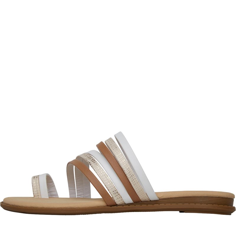 tan and gold flat sandals