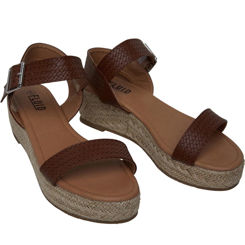 Buy Fluid Womens Interwoven Espadrille Sandals Tan