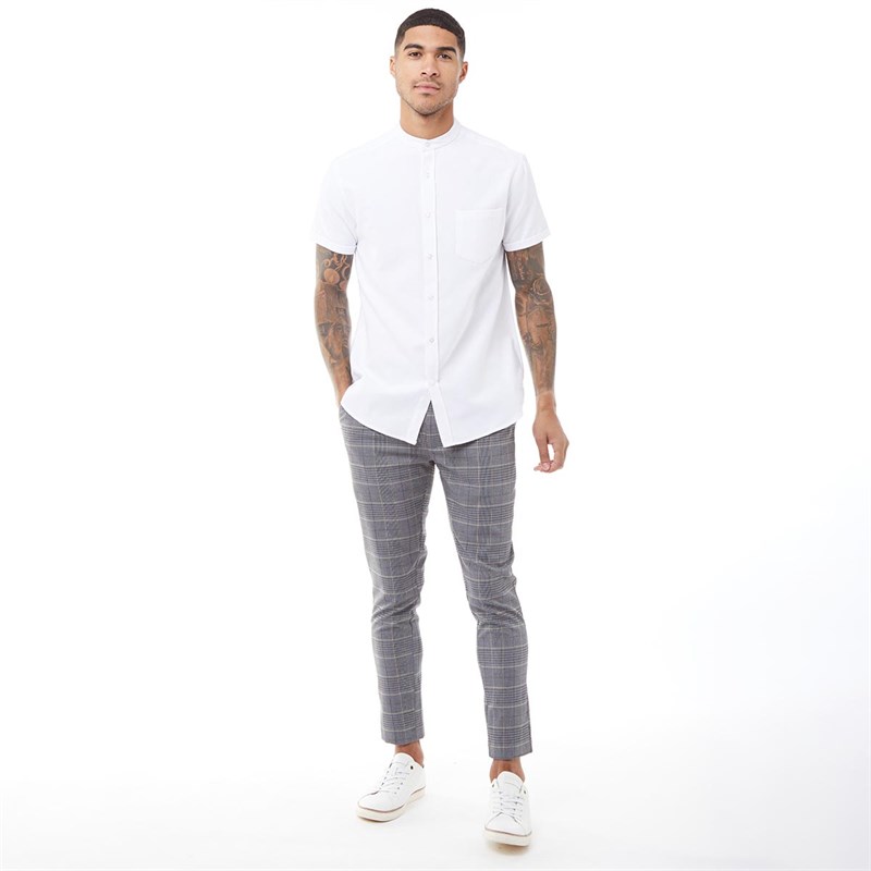 Buy Fluid Mens Slim Fit Checked Trousers Grey Check