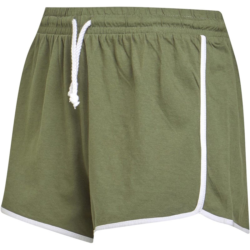 Buy Fluid Womens Runner Shorts Khaki/White