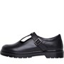 Fluid Junior Girls Leather T-Bar Shoes Black