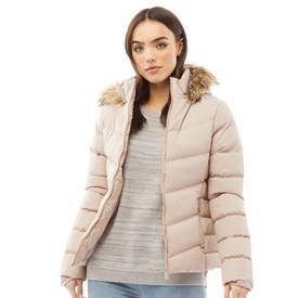 Fluid Womens Hooded Puffer Jacket Mushroom