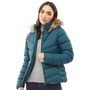 Fluid Womens Hooded Puffer Jacket Blue/Teal
