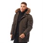Fluid Herren Parka Jacke Dunkelkhaki