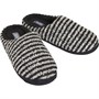 Fluid Mens Striped Mule Slippers Black/Grey