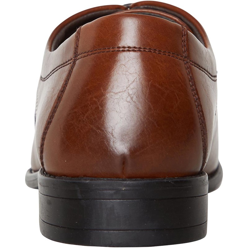 Fluid Mens Toe Cap Stitch Shoes Brown