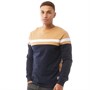 Fluid Mens Striped Crew Neck Sweatshirt Maritime/Caramel