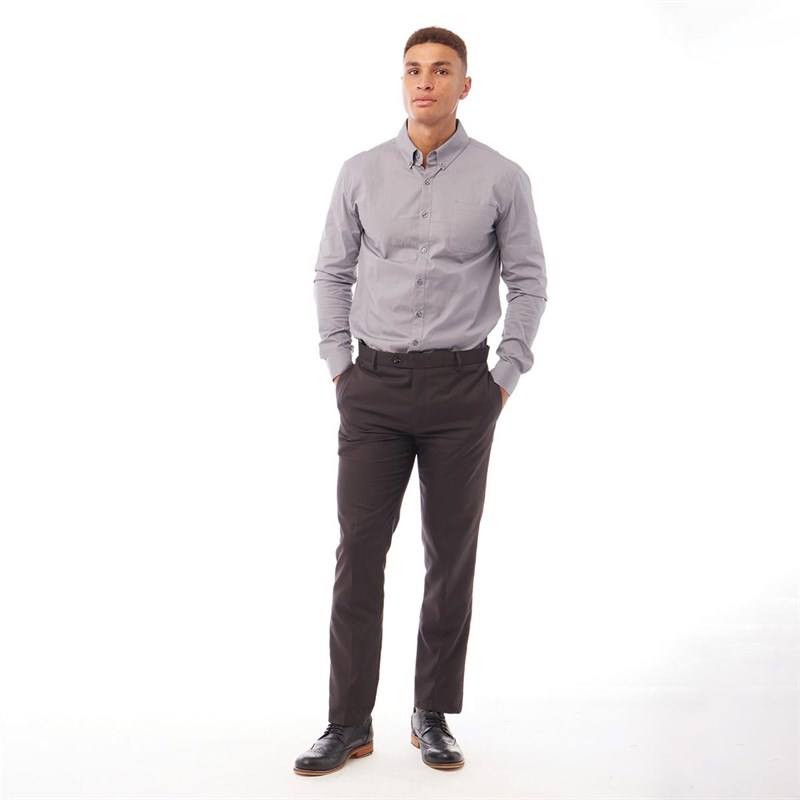 Fluid Mens Muscle Fit Stretch Shirt Grey