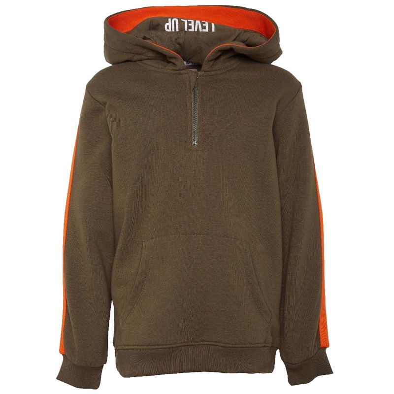 Buy Fluid Boys Junior 1/4 Zip Hoodie Khaki