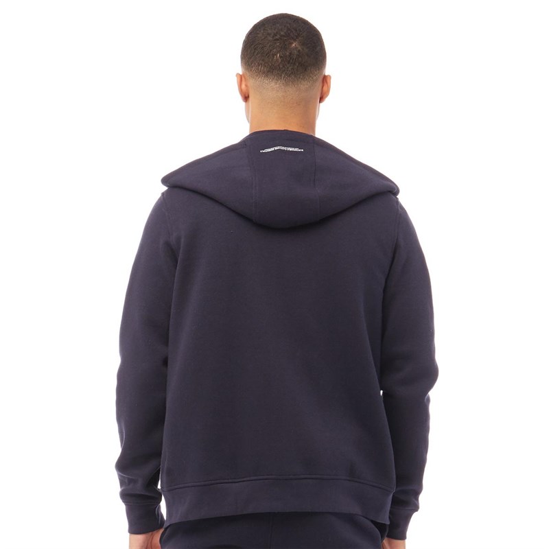 Buy Fluid Mens Cotton/Recycled Polyester Zip Through Hoodie Navy