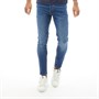 Fluid Męskie Stretch Skinny Fit Jeansy Skinny Mid Niebieski