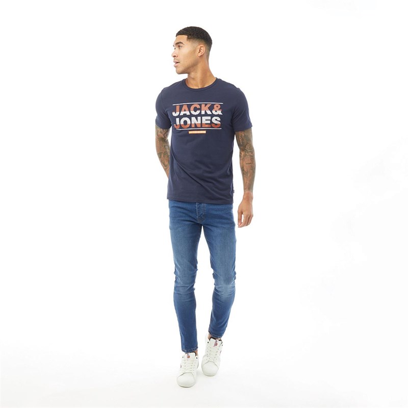 Fluid Męskie Stretch Skinny Fit Jeansy Skinny Mid Niebieski