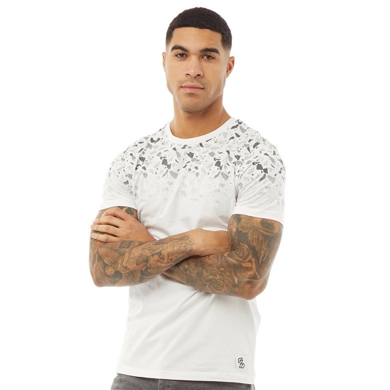 Fluid Mens Gradient Print T-Shirt White