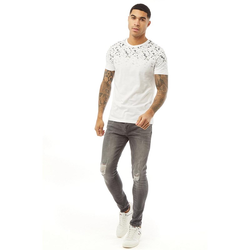 Fluid Mens Gradient Print T-Shirt White