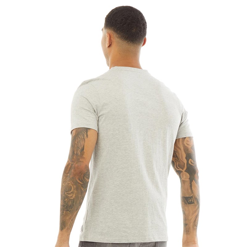 Fluid Herren Slub Henley T-Shirt Hellgraumeliert