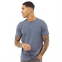 Fluid Herren Slub Henley T-Shirt Verblasstes Indigo