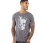 Fluid Mens Skull Print T-Shirt Iron Gate