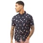 Fluid Mens Flamingo Print Short Sleeve Shirt Navy/Multi