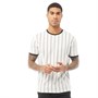 Fluid Mens Vertical Stripe Ringer T-Shirt White/Black