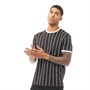 Fluid Mens Vertical Striped Ringer T-Shirt Black/White