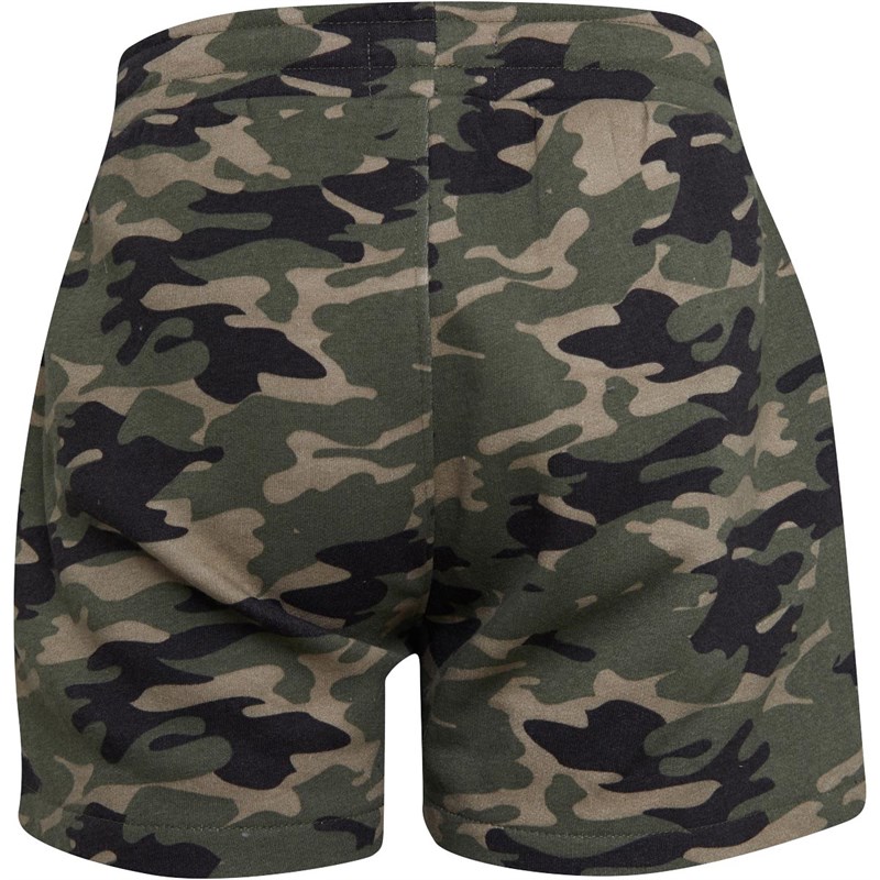 Fluid Junior Camo Print Fleece Shorts Khaki Camo