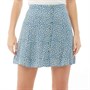 Fluid Womens Button Through Mini Skirt Blue Ditsy