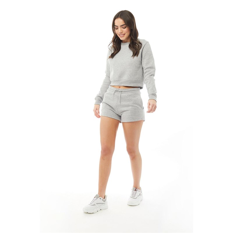 Fluid Womens Cotton/Recycled Polyester Fleece Shorts Grey Marl