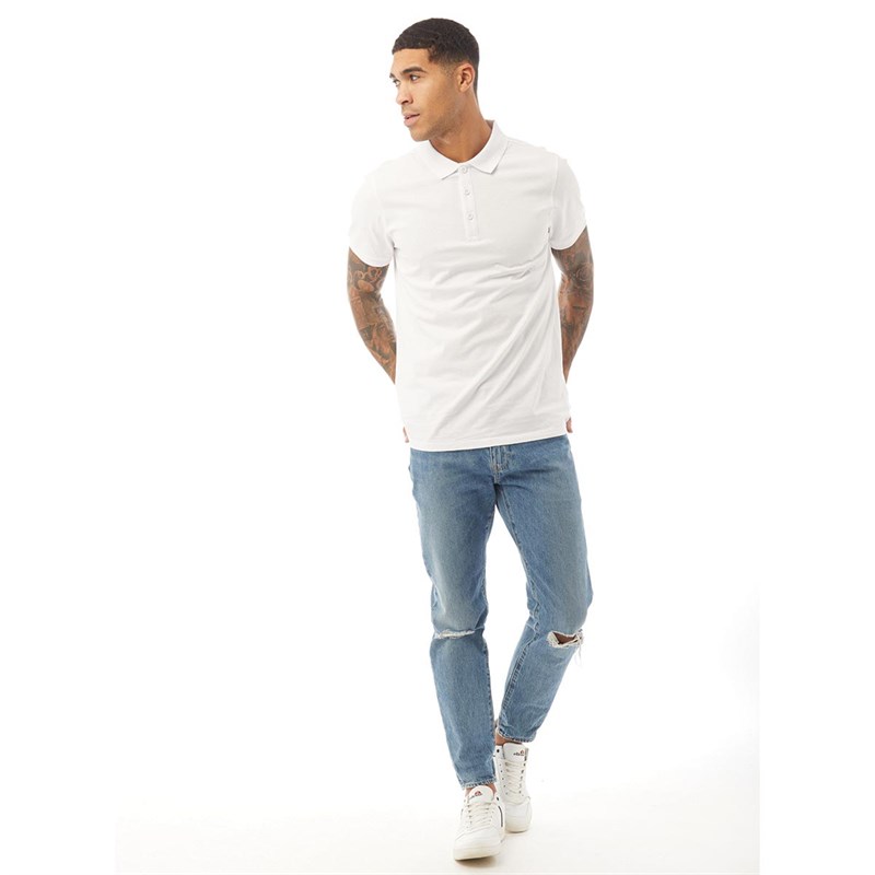 Fluid Mens Organic Cotton Jersey Polo White