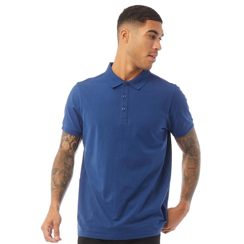 Buy Fluid Mens Organic Cotton Jersey Polo Royal