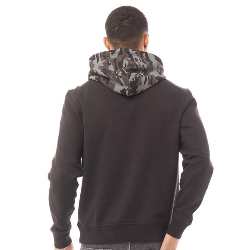 Fluid Mens Camo Print Hoodie Black/Charcoal Camo