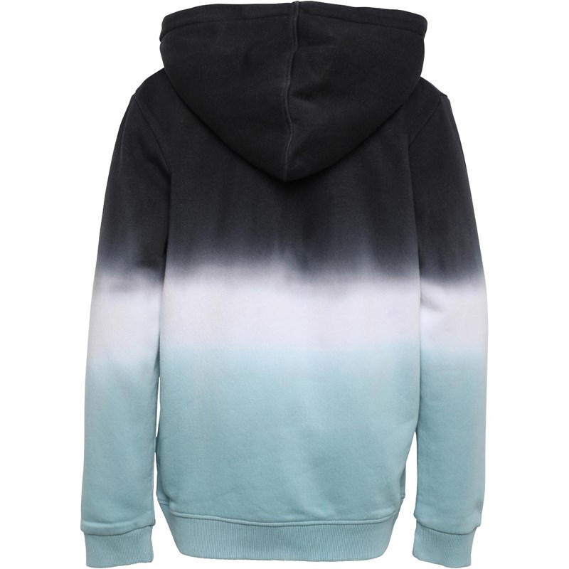 Buy Fluid Junior Dip Dyed Hoodie Black/White/Aqua