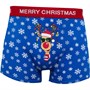 Fluid Mens Novelty Reindeer Trunks Blue
