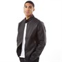 Fluid Herren Faux Lederjacke Schwarz