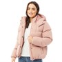 Fluid Womens Hooded Puffer Jacket Dusky Pink