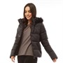 Fluid Womens Hooded Puffer Jacket Black