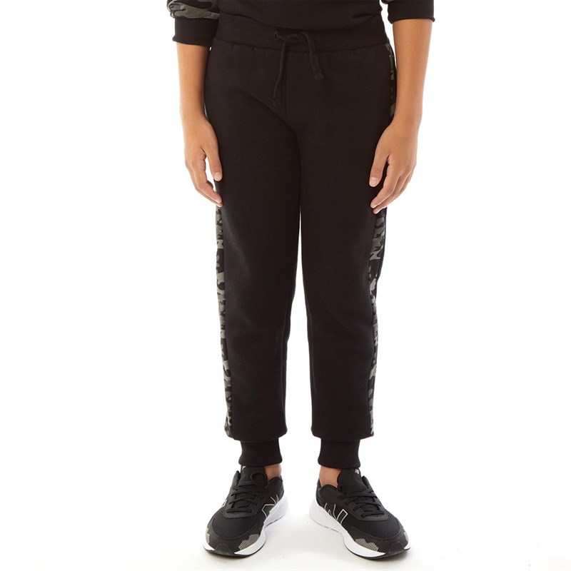 Fluid Junior Camo Panel Jog Pants Black/Black/Grey Camo