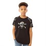 Fluid Chłopięce Camo With Camo Skull Print T-shirty Czarny