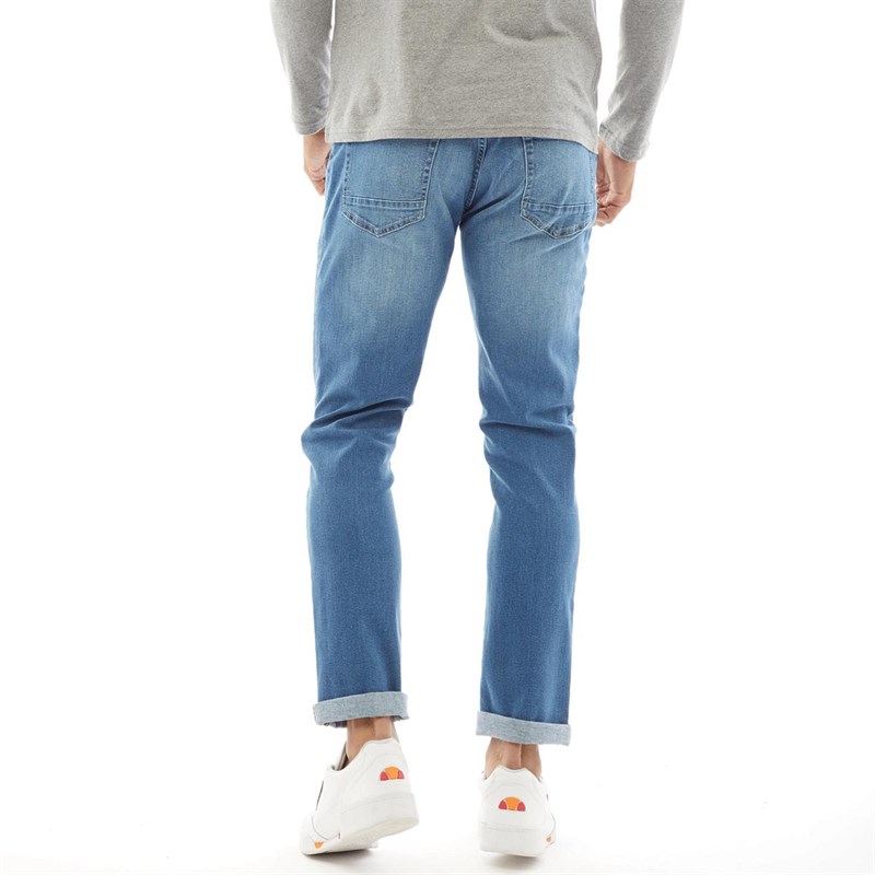 Fluid Herren Jeans in lose Passform Mittelblau